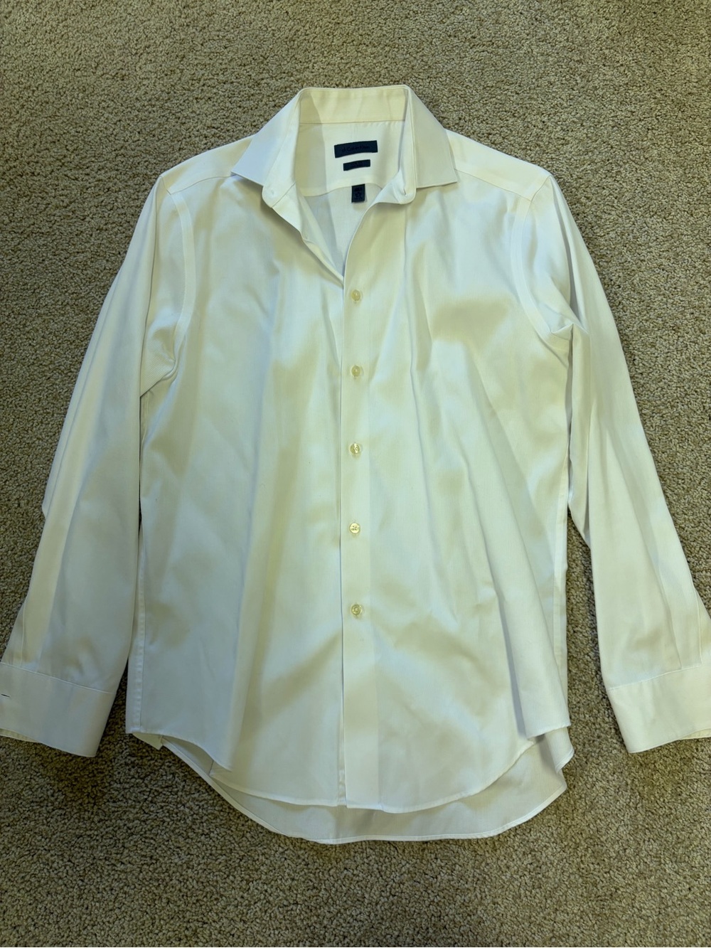 Calvin Klein Men's Off-White Dress Shirt - Long Sleeve